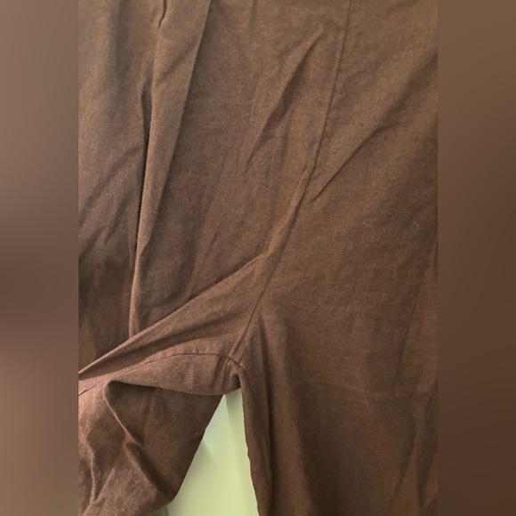 NWOT Abercrombie Linen Cotton Blend Wide Leg Pants, Brown, M - Picture 3 of 9
